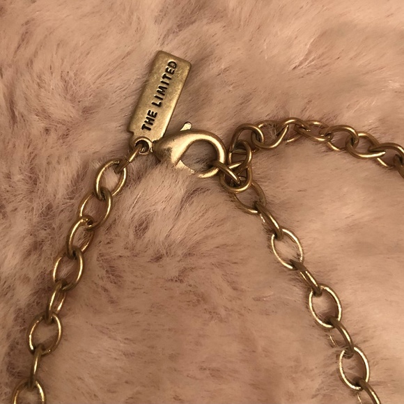 The Limited Gold Tone Seafoam Green Stone Statement Necklace - Picture 4 of 4